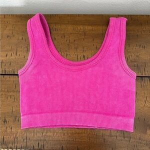 HYFVE Fuchsia Ribbed Crop Top